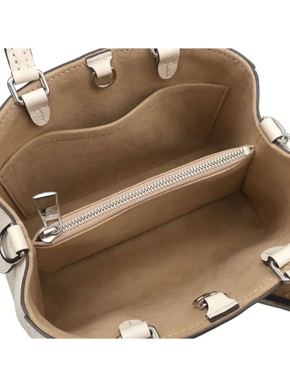 Louis Vuitton 2-Way Marelle Tote BB Epi Leather Quartz Silver Handbag White